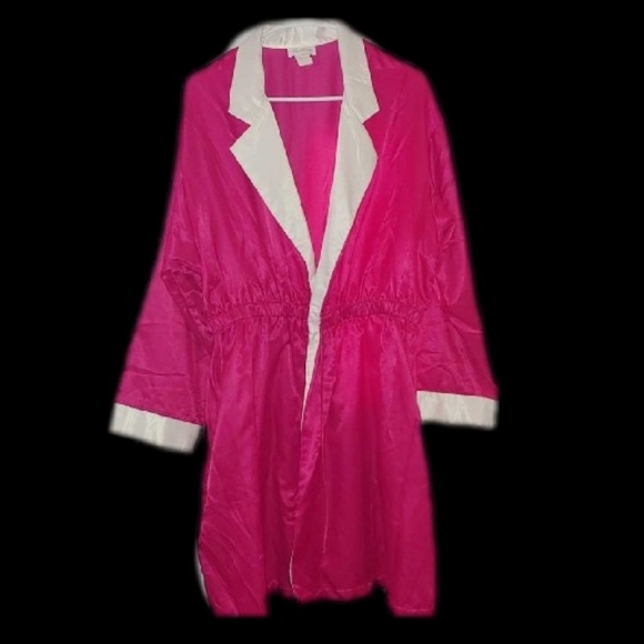 Offer$15🌷Vintage BARBIZON Hot Pink Silky Robe - Picture 2 of 8